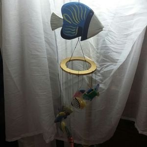 Stars And Moon Collection fish wooden  wind chime